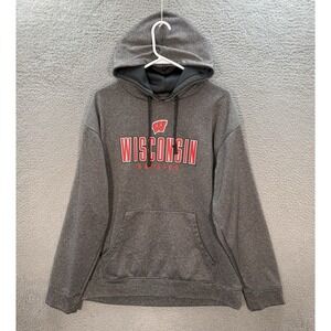 Wisconsin Badgers Sweatshirt Adult Large Gray Hoodie College University Champion